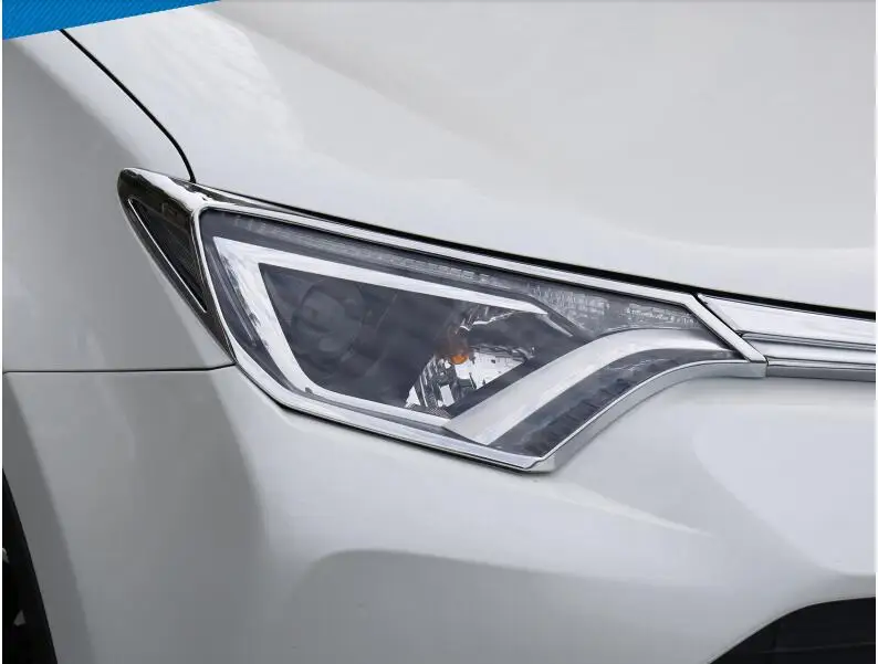 

For Toyota Rav4 Rav 4 2016 2017 2018 Exterior Accessories Front Head Lamp Light Headlight Cover Trims Headlight Lamp Hoods 2Pcs