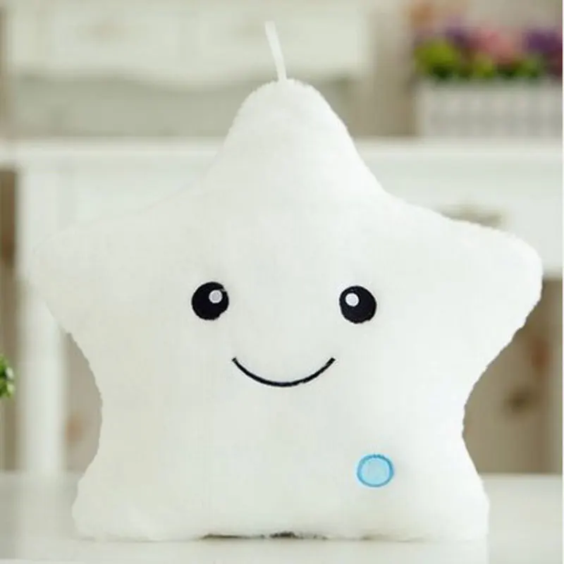 2016 Mini Peluche 5 estrellas coloridas luminoso brillante almohada Juguetes Led luz almohada de felpa juguetes de Peluche para niños regalo de Navidad 2016 Mini Peluche 5 estrellas coloridas luminoso brillante almohada Juguetes Led luz almohada de felpa juguetes de Peluche para niños regalo de Navidad