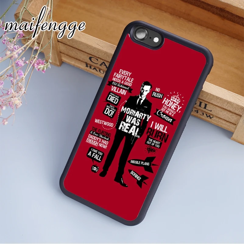 

maifengge SHERLOCK HOLMES PROFESSOR MORIARTY Case For iPhone 6 6S 7 8 Plus X 5 5S SE Case cover for Samsung S5 S6 S7 edge S8