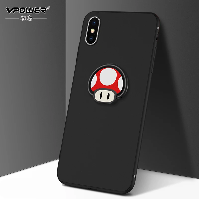 

for iPhone X Case finger ring holder tpu Silicone Vpower Phone soft hybrid case for iphone x cover ipx tpu case