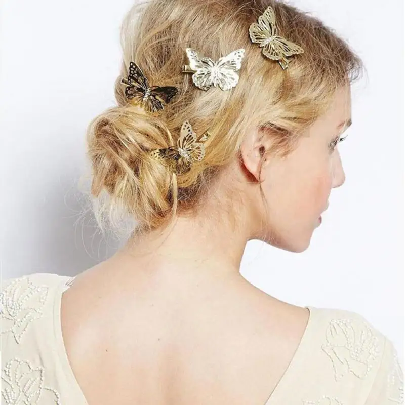 

1 x Hair Clip 2019 Hot New Women Shiny Golden Butterfly Hair Clip Headband Hairpin Accessory Headpiece