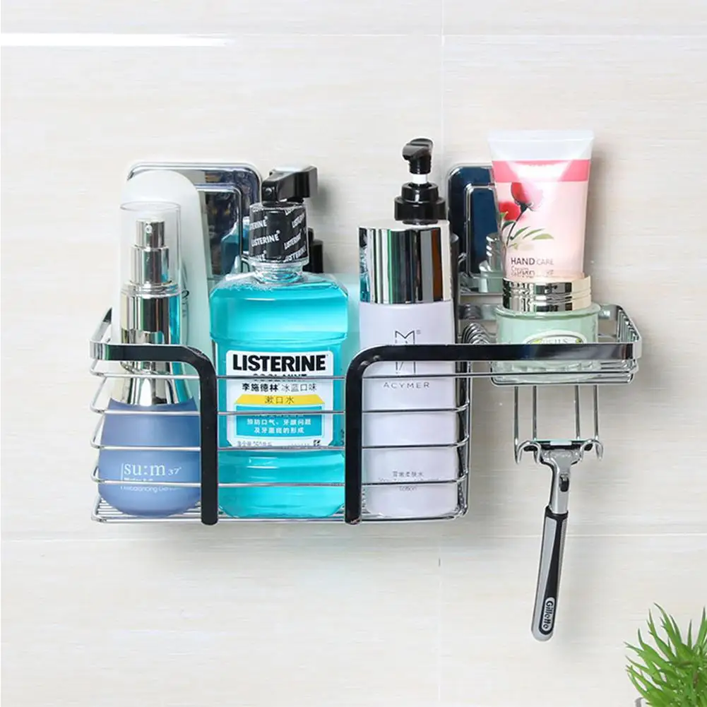 

LanLan Nail- free Stainless Steel Bathroom Storage Rack Shaver Hanger Holder Organizer Decoration