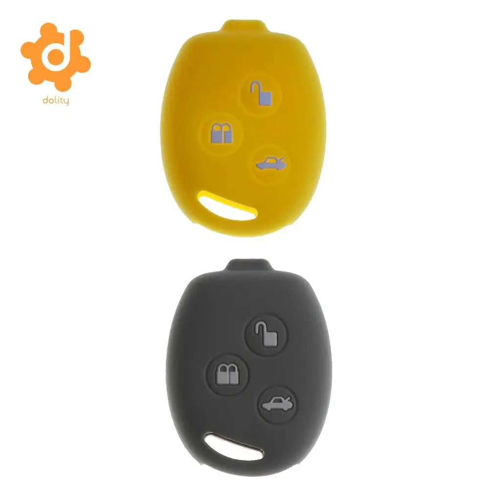 2x New Car Key Shell Fob Case Cover Protector for Ford Fiesta Yellow+Gray