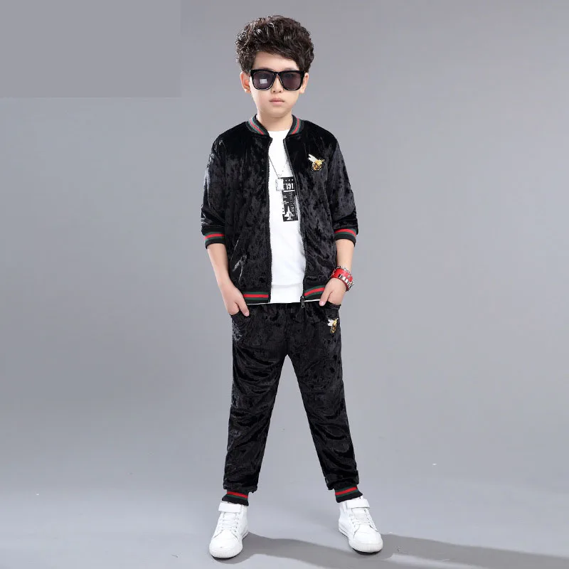 

2 pcs sets litle teenage baby boys clothing set 2017 new spring autumn sport suit for boy outfits black gray jackets pants suits