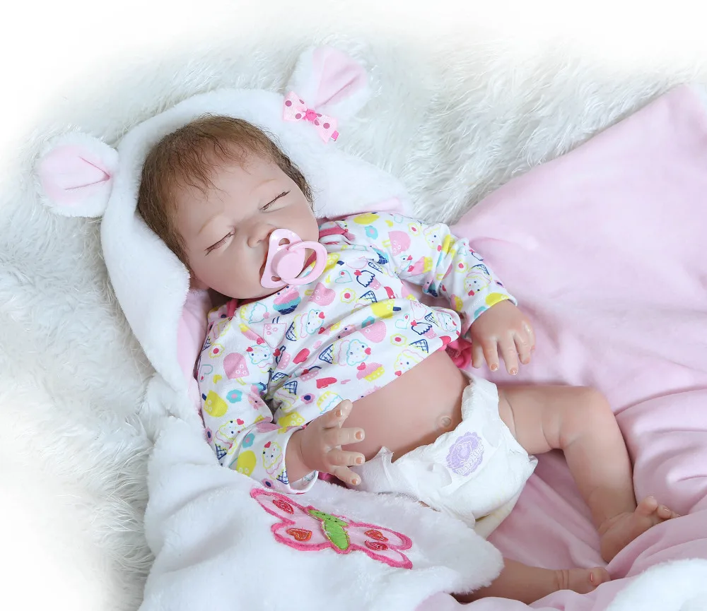 

55cm Half body silicone reborn baby doll toys newborn girl babies sleeping child brithday Christmas gift girls brinquedos