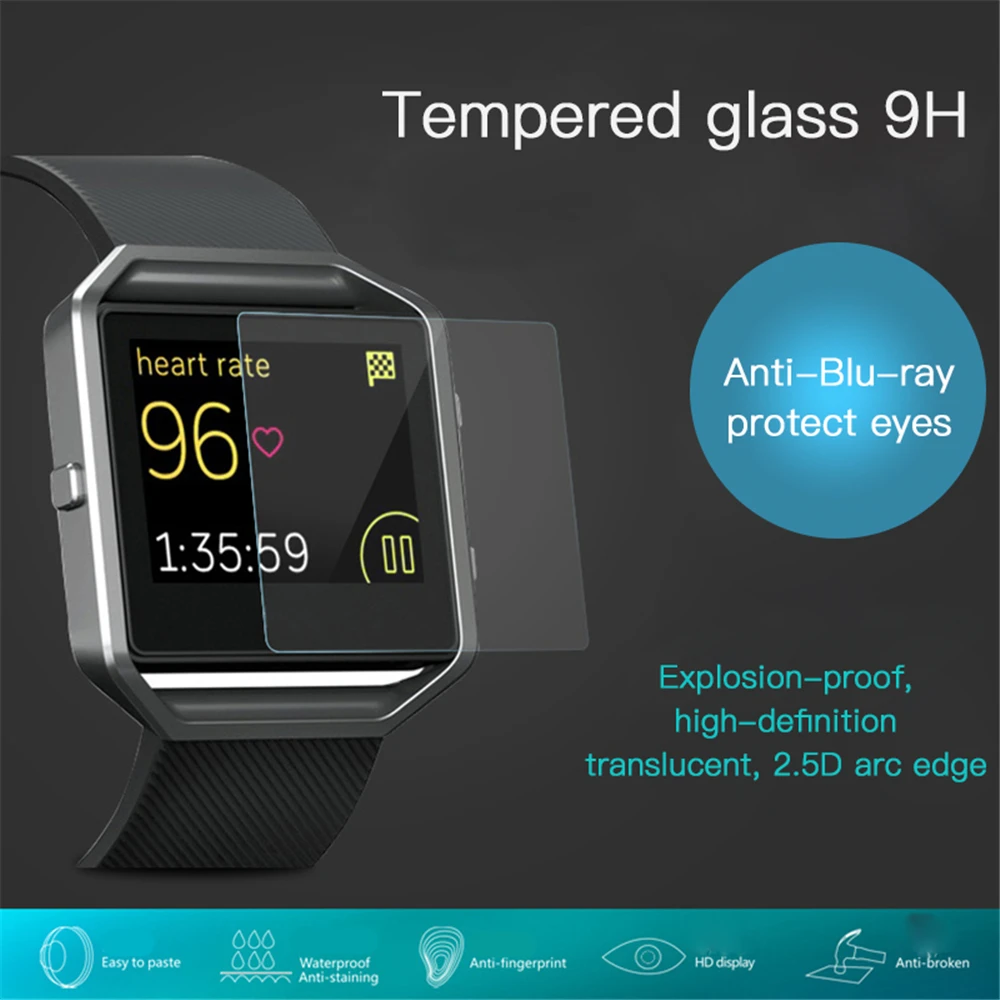 5 шт./лот 9H 2.5D Закаленное стекло для Fitbit Blaze Premium Защитная пленка экрана смарт часов