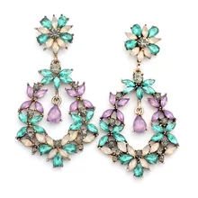 3 вида цветов хорошего качества большой Леди Серьги Женщины себе модная обувь, украшенная стразами стержня Серьги для женщин ювелирные изделия по заводской цене