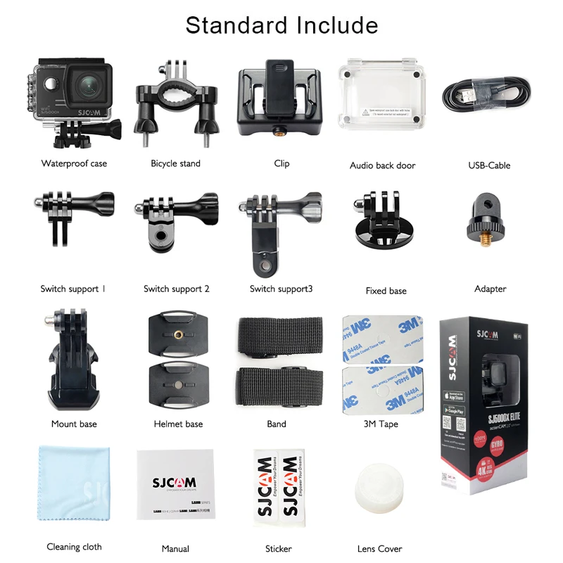 Оригинальная Спортивная Экшн камера SJCAM SJ5000X Elite Gyro WiFi 4K 24fps 2K 30fps Дайвинг 30M
