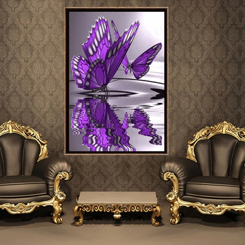 

5D DIY Diamond Painting Butterfly Cross Stitch Kit Crystals Round Diamond Embroidery Home Decor Craft 30x30cm Dropshipping FAS