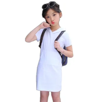 

2019 New 3 4 5 6 8 10 11 12 Years Girls Summer baby casual style Cotton kids Summer Girls Dress Tutu Dresses For Girls Hat