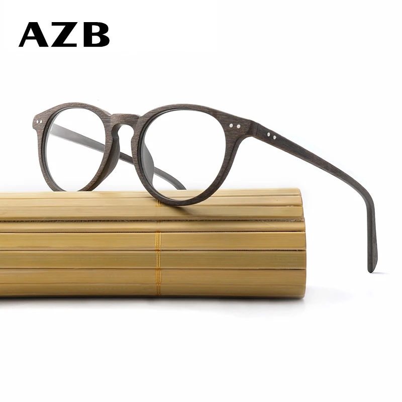 AZB винтажные прозрачные очки кошачий глаз деревянные в оправе мужские и женские