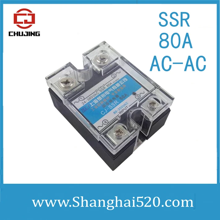 

Бесплатная доставка! Однофазное Φ 80A твердотельное реле/80A SSR AC-AC 80-250V AC to 24-380V AC также предлагается другая SSR