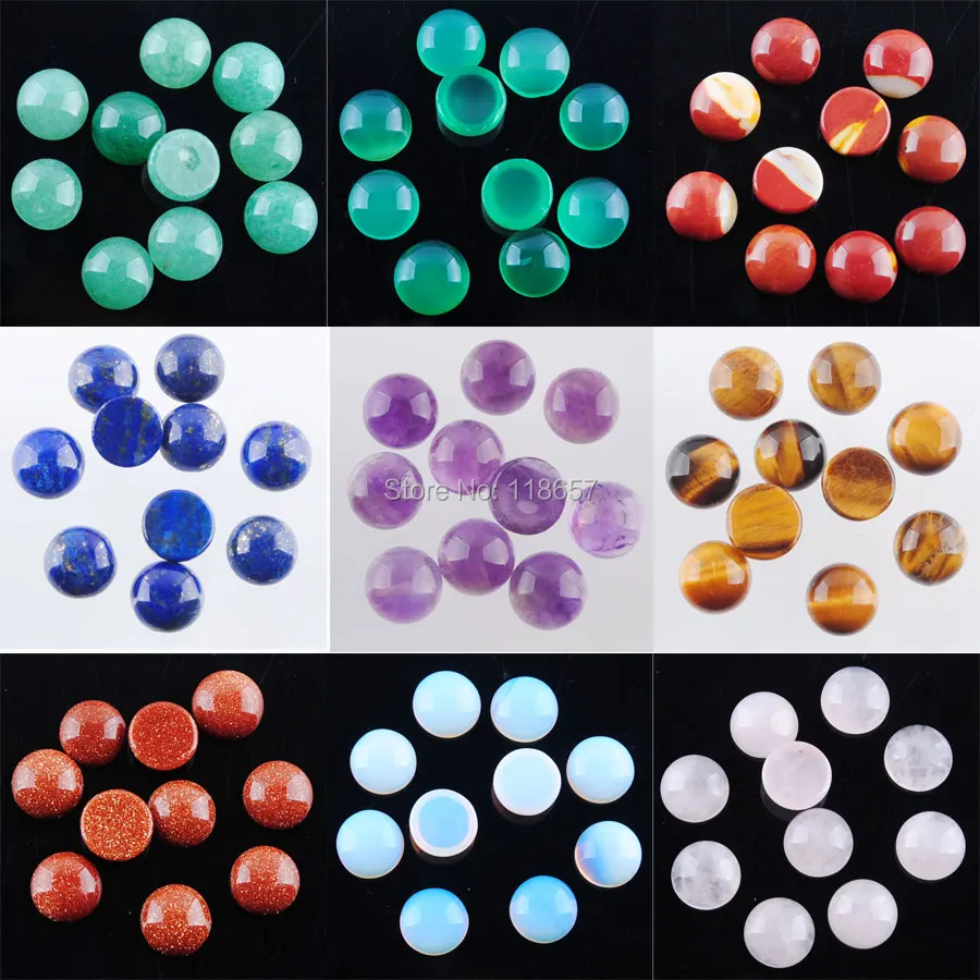 

Free Shipping Natural Gem Stones Round 8x4MM No Hole Cabochon CAB 10PCS For Making Jewelry IBU315