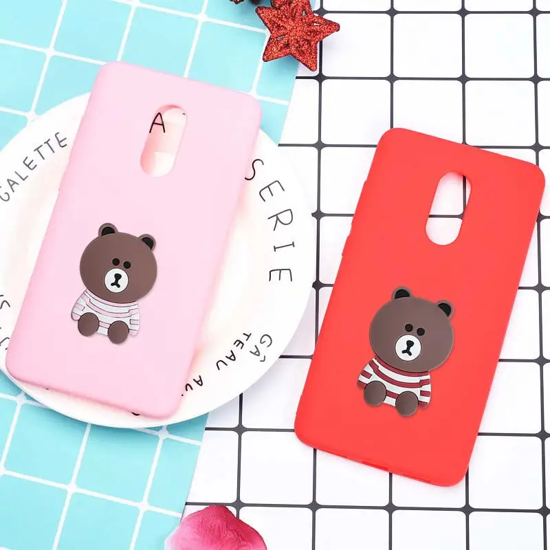 For Xiaomi Note 4 Case Soft Silicon Back Cover Redmi 4X Cute Cartoon Brown Bear Phone Cases Capa Coque Shell |