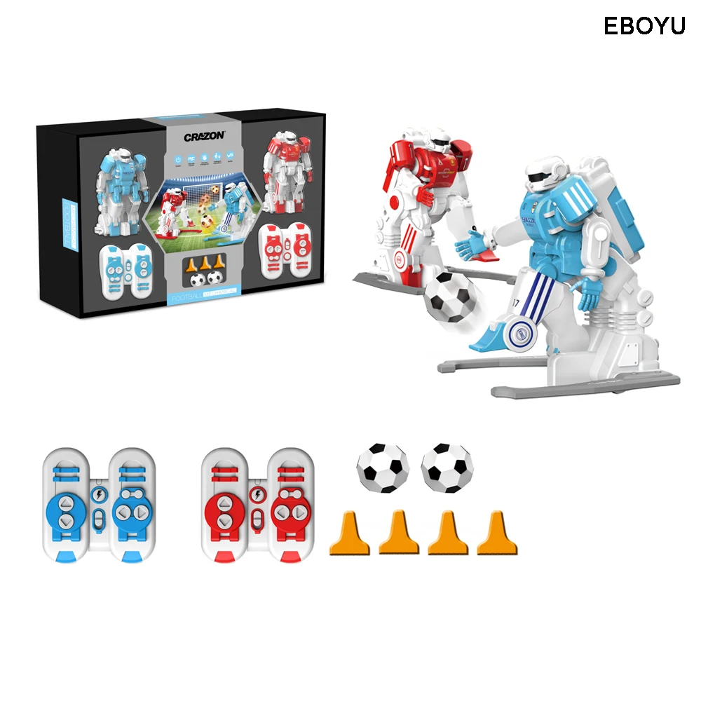 2pcs * EBOYU 1902B 2.4GHz RC Football Robot Toy Fun Sport Ball Games Two RC Soccer Robots Toys for Kids RC Robot 2pcs * EBOYU 1902B 2.4GHz RC Football Robot Toy Fun Sport Ball Games Two RC Soccer Robots Toys for Kids RC Robot