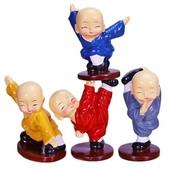 

Modern New Shaolin Kung Fu Little Monk Decor Figurines Car Decorations Creative Living Room Study Decorations Fashion Child Gift