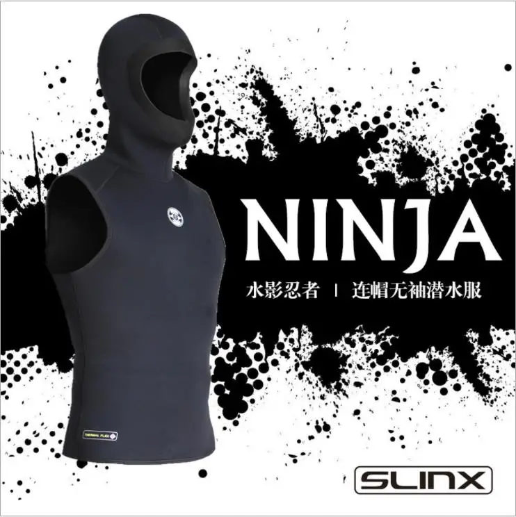 Неопреновый жилет для Гидрокостюма SLINX 3 мм с шапкой высококачественный без