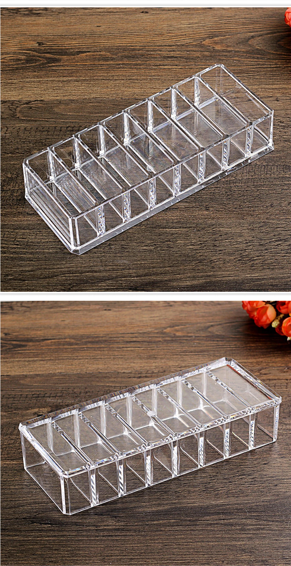Transparent Acrylic storage box makeup organizer storage box of Cosmetic Lipstick Jewelry Brush Desktop Drawer Organizer (6)