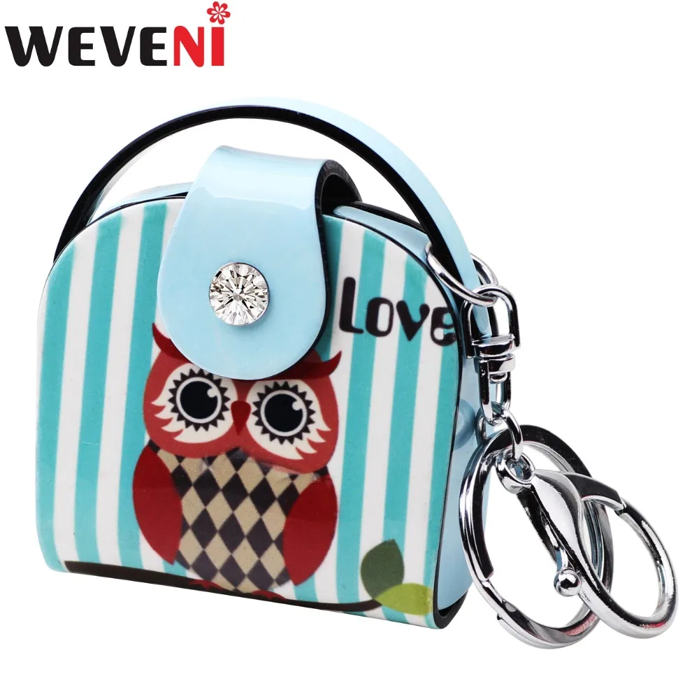 

WEVENI Original Handbag Shape Owl Key Chain Key Ring Trendy Jewelry Wholesale For Women Drop Shipping Car Key Wholesale