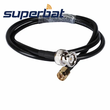 

Superbat BNC Straight Male Plug to SMA Plug Straight Antenna Feeder Pigtail Cable RG58 300cm