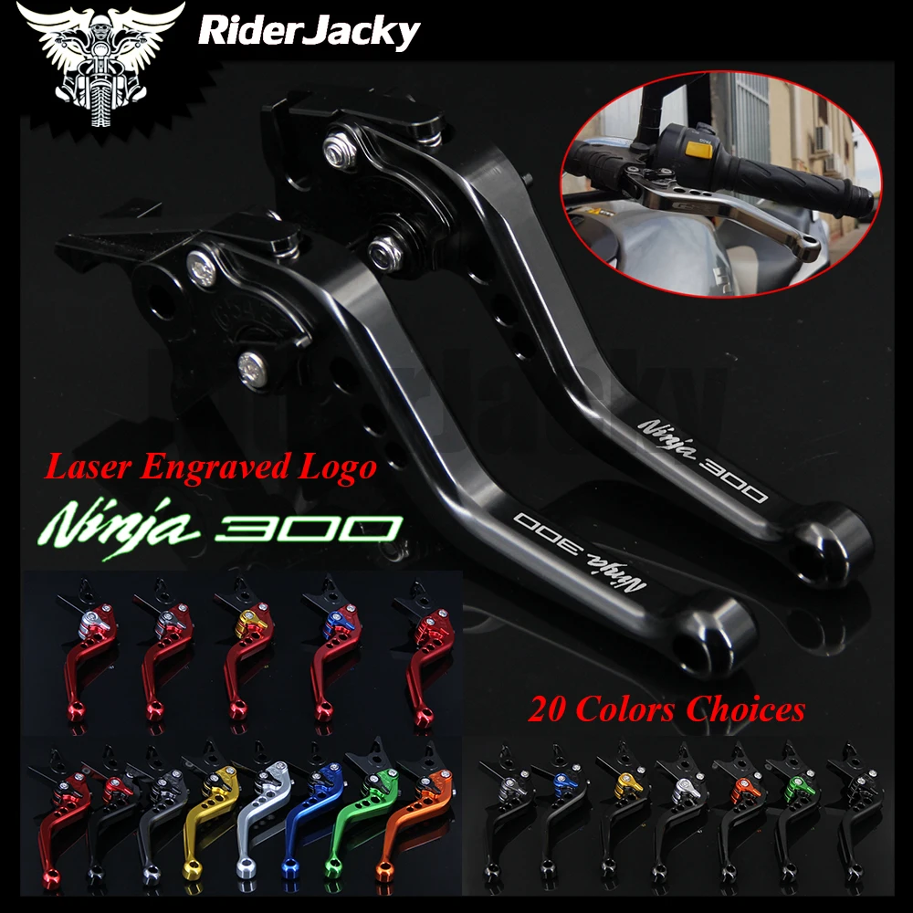 

RiderJacky CNC Short Adjustable Brake Clutch Lever For Kawasaki NINJA 300R Ninja300 Ninja 300 2013-2017 2014 2015 2016