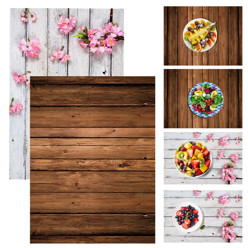 

ALLOYSEED Retro Wooden Board Planks Texture Photography Backgrounds Studio Video Photo Background Backdrop Cloth Props For Food