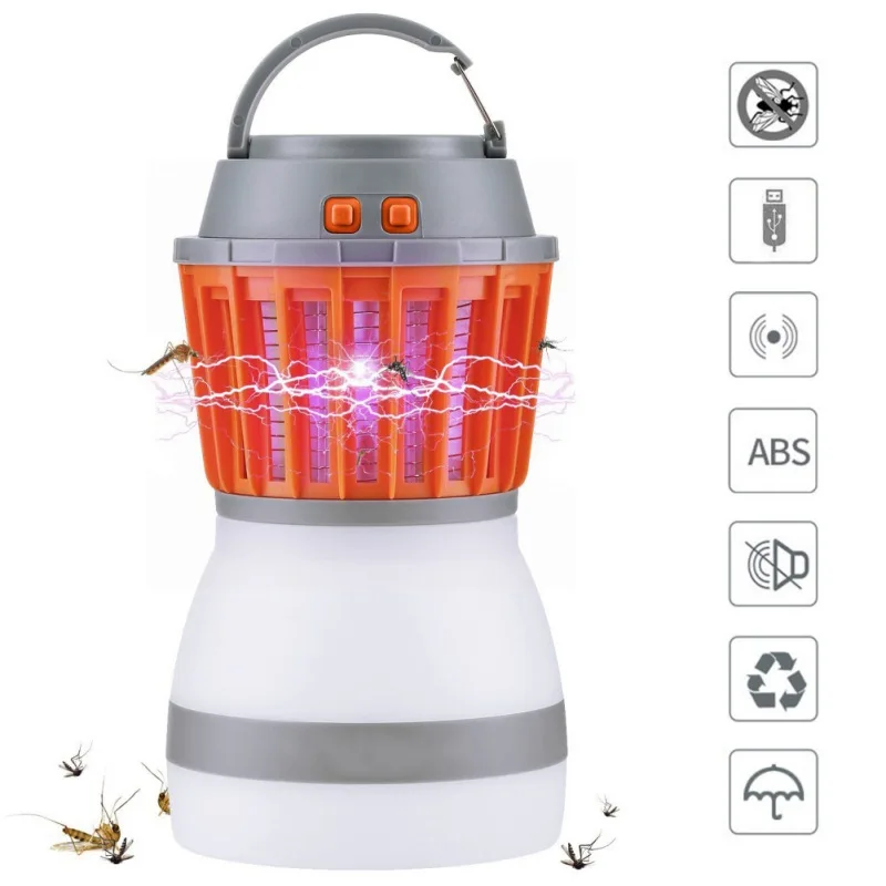 

USB Rechargeable Charged Led Mosquito Killer Dimmable Camping Lantern Built-in Insect Trap IPX6 Waterproof for Home Traveling