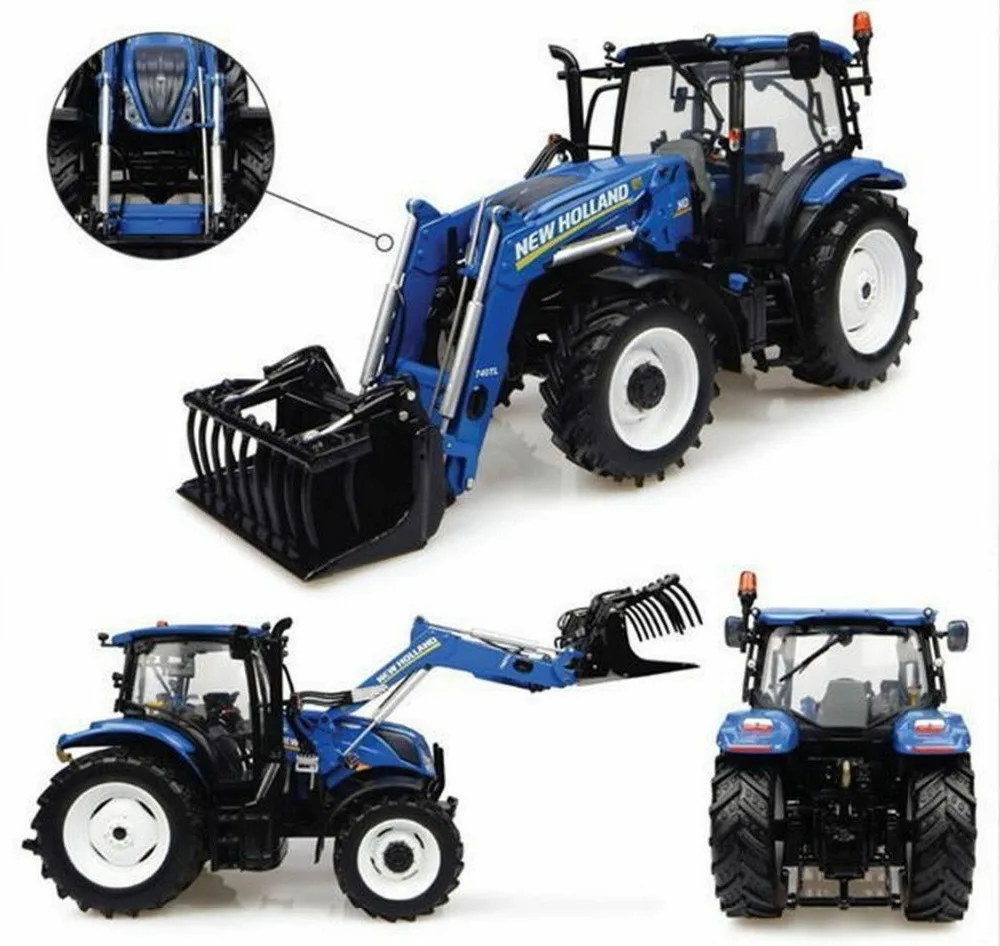 UH5320 1/32 NEW HOLLAND T6.175 синяя мощность с игрушками фронтального погрузчика|toy inflator|tank