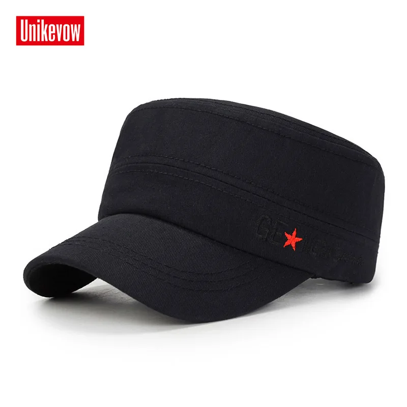 UNIKEVOW Военная Кепка Красная Звезда вышивка армейская промытая гладкая шляпа для