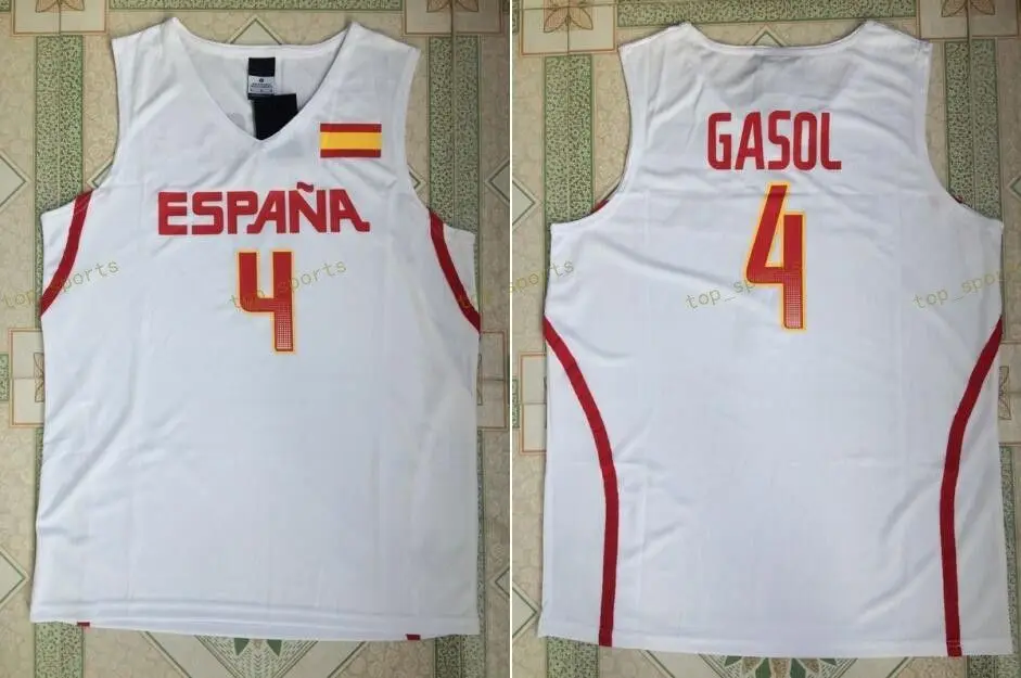 

2016 Team Spain 5 Fernandez 4 Pau Gasol 79 Ricky Rubio Basketball Jersey Stitched US Size XXS-XXL