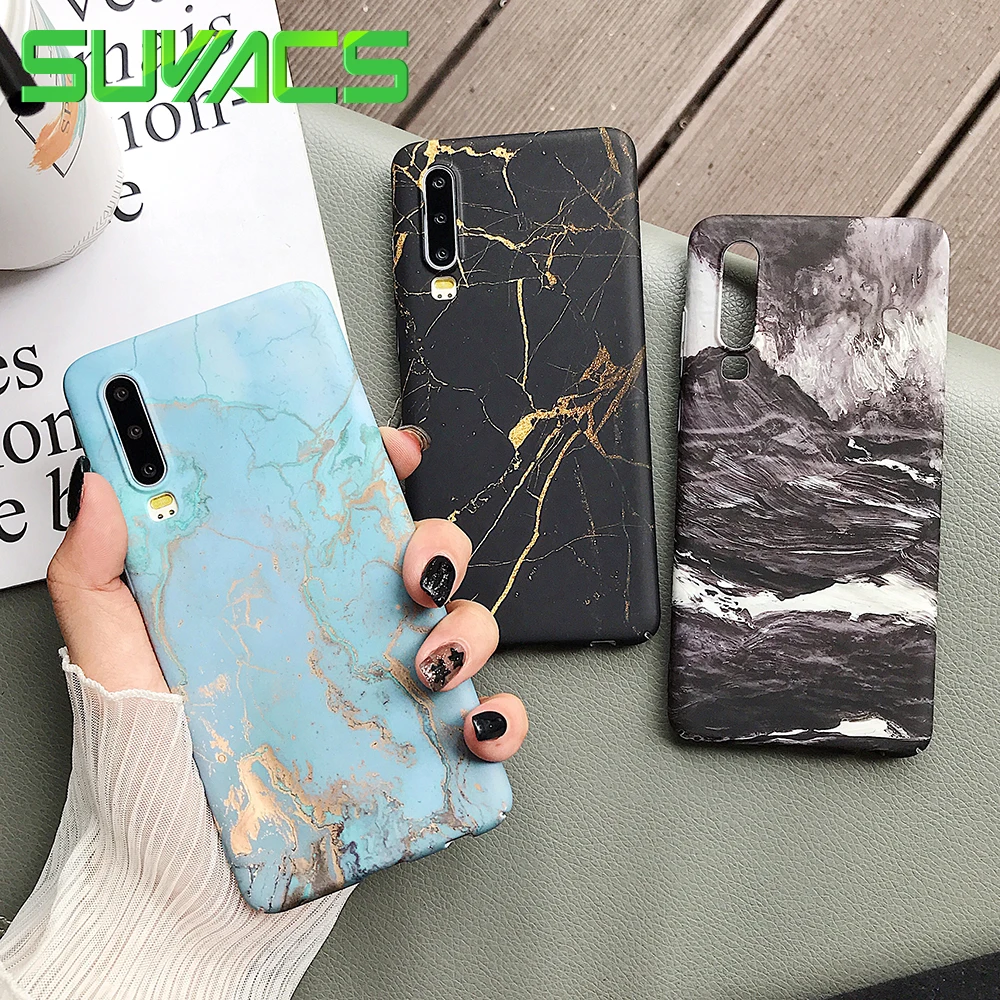 

SUYACS Classic Marble Case For Huawei P30 P30 Pro P30 Lite P Smart 2019 Hard PC Matte Phone Back Cover Cases Capa For Honor 10