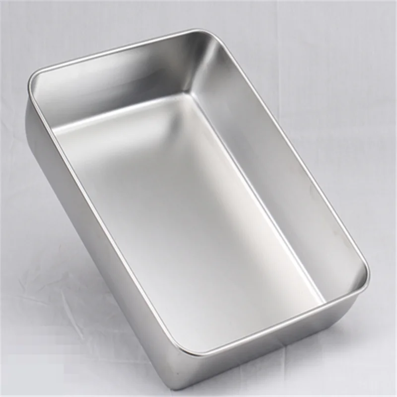 0.8mm Stainless Steel Rectangular square Plate pan deep tray Grilled