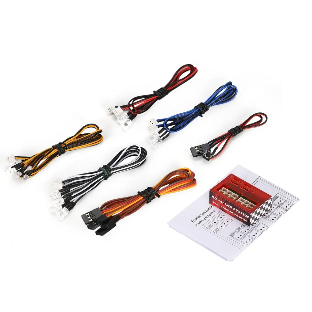 

AX-003 Multi-function Ultra Bright LED Lamp Light System Kit for 1/10 1/8 RC Car HSP Traxxas TAMIYA CC01 Axial SCX10 D90