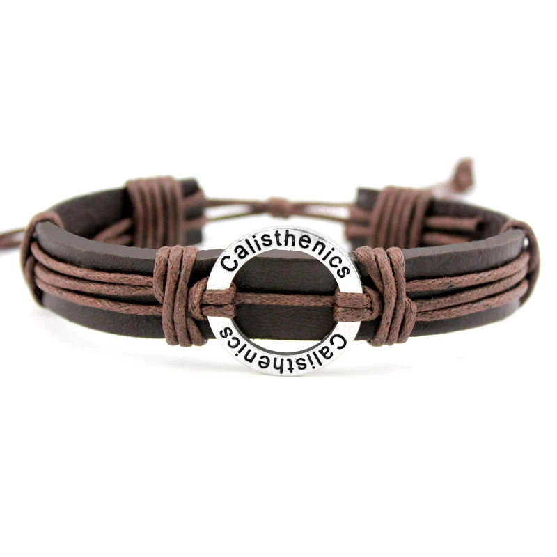 

Calisthenics Gymnastics Football Volleyball Field Ice Hockey Golf Basketball Swim Charm Leather Bracelets Women Men Jewelry Gift