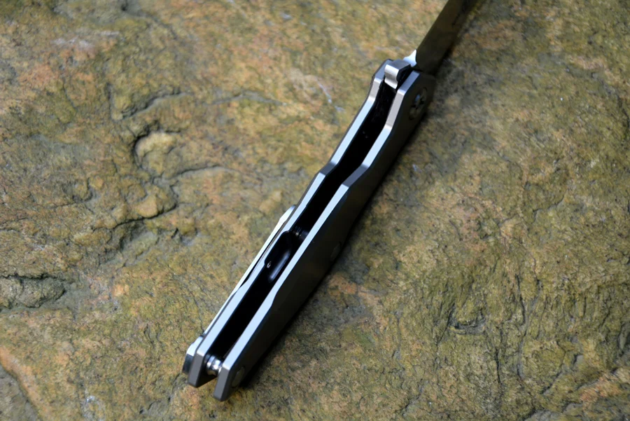 TwoSun TS-21 flipper folding knife D2 blade titanium handle 3.43\