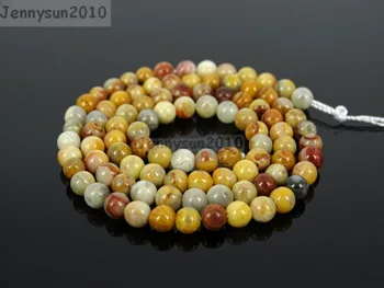 

Natural Crazy Lace Ag-ate Gems Stones 6mm Round Spacer Loose Beads 15'' Strand for Jewelry Making Crafts 5 Strands/Pack