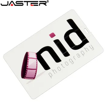 

JASTRE White Plastic Credit Card / Card Custom Design Logo Business Usb Flash Pen Drive Stick 4GB 8GB 16GB 32GB Wedding Gift