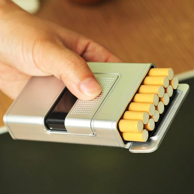 

Automatic flip-top light plastic cigarette case can accommodate 14 cigarettes creative moisture-proof anti-pressure cigarette