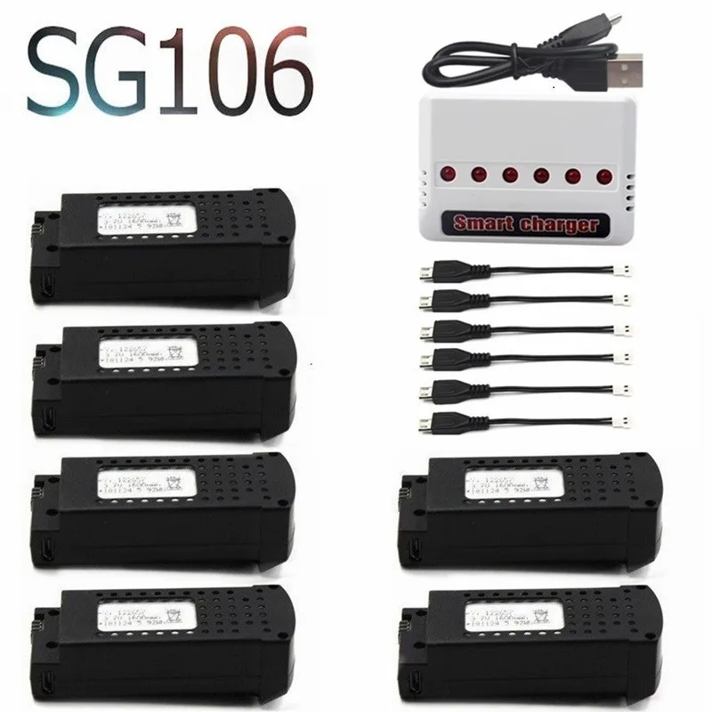 (6 в 1) 3 7 V 1600mAh Lipo зарядное устройство наборы для SG106 RC вертолет Дрон Квадрокоптер