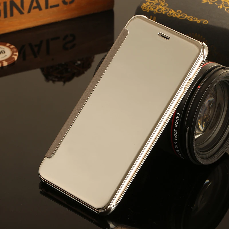 For iPhone 6 6S Plus Deluxe Electroplating Acrylic Mirror Phone Case Plus/6s Protective Flip Cover Coque |