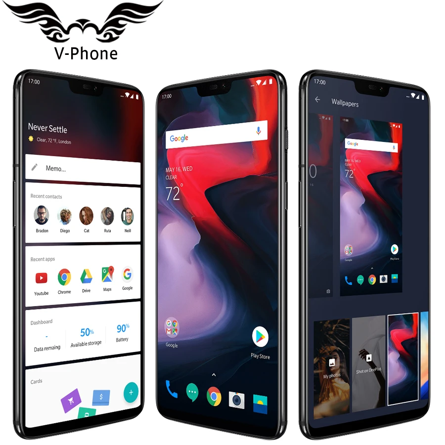 Oneplus 6 A6000 256 GB 8 GB мобильный телефон 4G LTE 6,28 ''2280x1080 Snapdragon 845 Android 8,1 Dual Camrea 20MP 16MP NFC водонепроницаемый