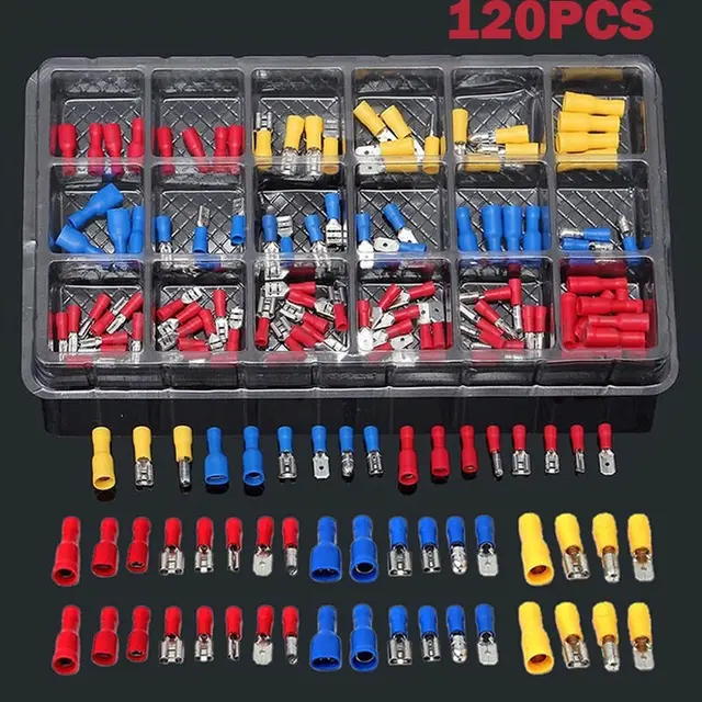 120/140/200pcs Electrical Connectors Mixed Assorted Lug Kit Insulated
