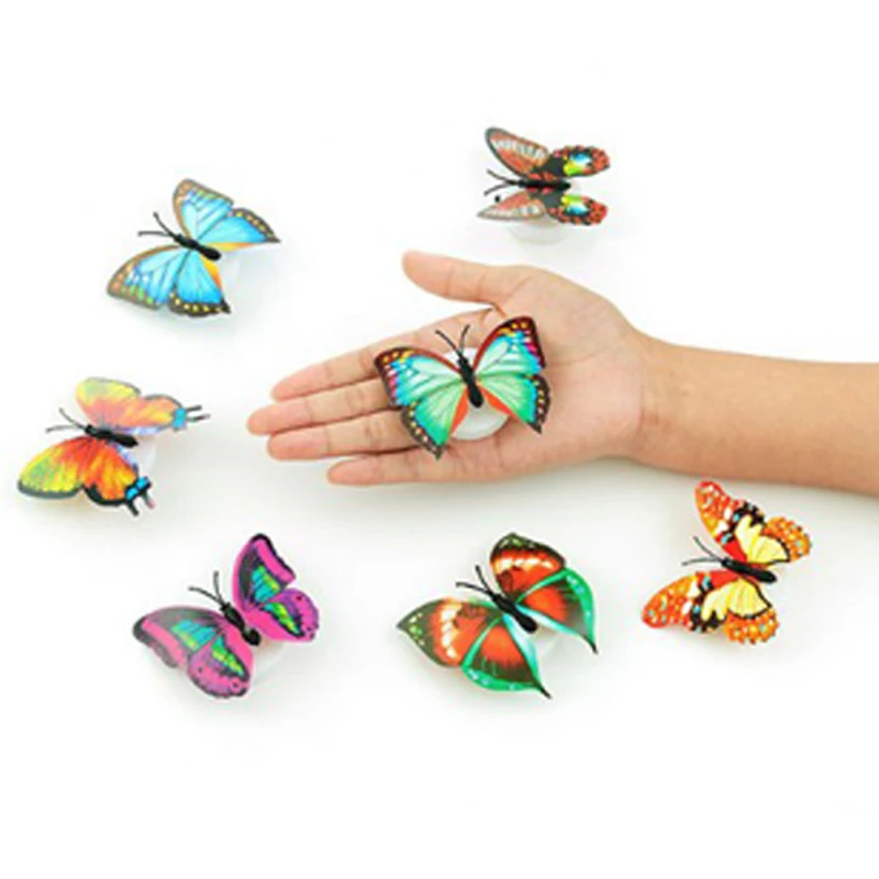 Colorful Changing 2019 Newest Fairy Gifts Butterfly LED Night Light Lamp Room Party Desk Wall Decor Lamp Battery Powered  (10)
