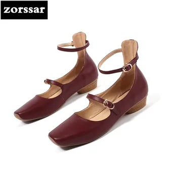 

{Zorssar} 2018 Summer Women Shoes Square toe Pumps Dress Shoes High Heels Genuine Leather Wedding Shoes Woman Zapatos Mujer