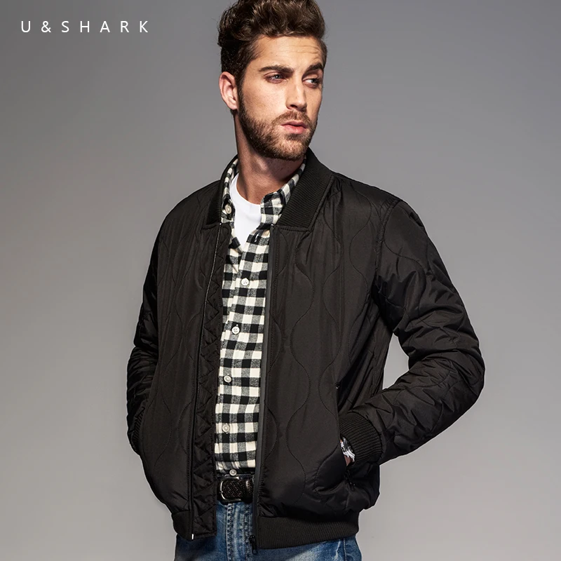 U&SHARK Spring Autumn New Black Bomber Jacket Coat Men Brand Streetwear High Quality Baseball Jackets Male Cotton Padded Parkas U&SHARK Spring Autumn New Black Bomber Jacket Coat Men Brand Streetwear High Quality Baseball Jackets Male Cotton Padded Parkas