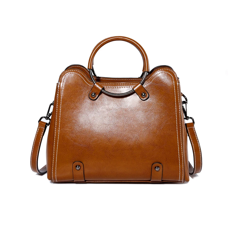 

2018 Recommend 100% Genuine Leather Women Shoulder Bag Vintage Handbag Top Designer Satchels Summer Cat Ears Top-Handle Hand Bag