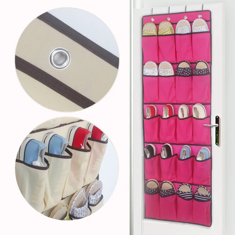 

20 Pockets Hanging Over Door Shoe Organiser Storage Rack Bag Box Wardrobe Hook clothing storage drop ship