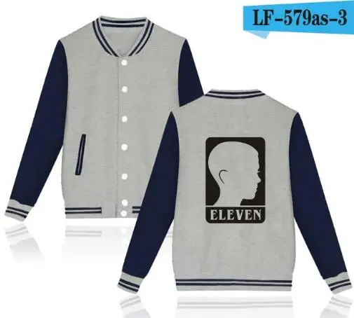 Gray and Navy Горячая Мужская куртка странные вещи куртки бейсбольная форма Студенческая Толстовка странные вещи 3 весна зима теплая черная куртка - Цвет: Gray and Navy