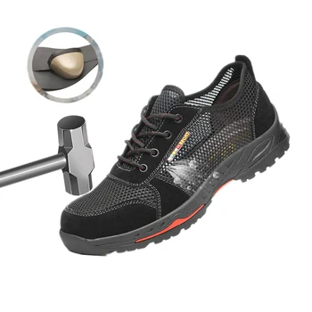 

Men's Shoe Steel Baotou Summer Outdoor Hiking Shoe Mesh Surface Breathable Deodorant Light Anti-thorn Leisure Safety Sports Shoe