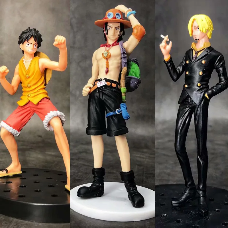 3pcs/set One Piece Figure Ace Luffy fight Vinsmoke Sanji Action PVC Anime Cartoon Doll Furnishing articles Model Toy | Игрушки и хобби
